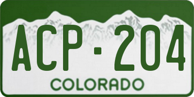 CO license plate ACP204