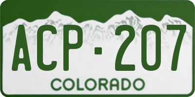 CO license plate ACP207