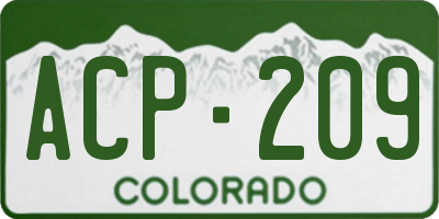 CO license plate ACP209