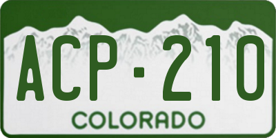 CO license plate ACP210