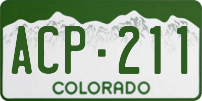 CO license plate ACP211
