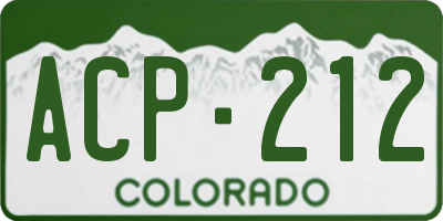 CO license plate ACP212