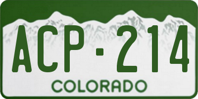 CO license plate ACP214