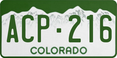CO license plate ACP216