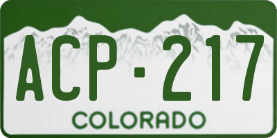 CO license plate ACP217