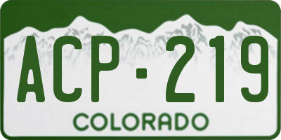 CO license plate ACP219