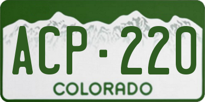 CO license plate ACP220