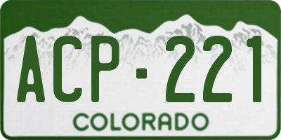 CO license plate ACP221