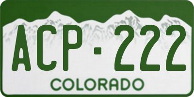 CO license plate ACP222
