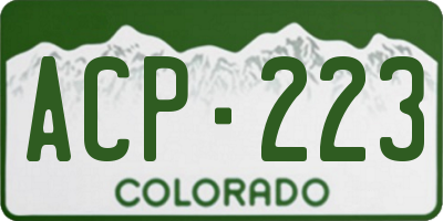 CO license plate ACP223