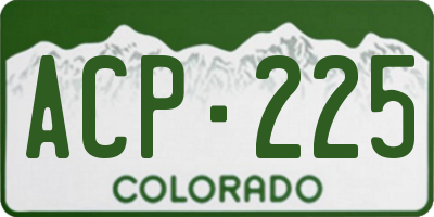 CO license plate ACP225
