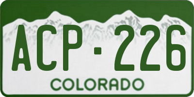 CO license plate ACP226