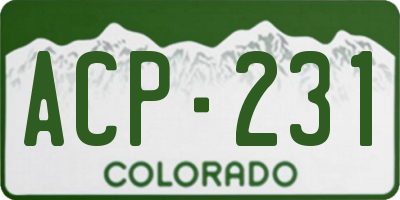CO license plate ACP231