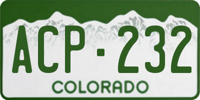 CO license plate ACP232