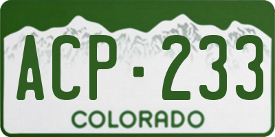 CO license plate ACP233