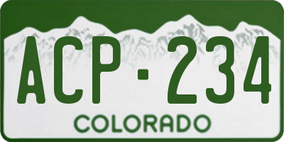CO license plate ACP234