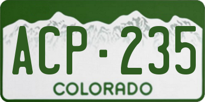 CO license plate ACP235