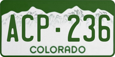 CO license plate ACP236