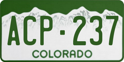 CO license plate ACP237