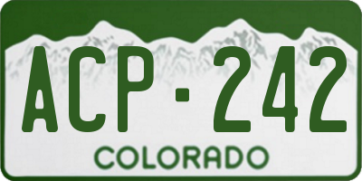 CO license plate ACP242