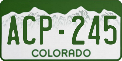 CO license plate ACP245