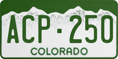 CO license plate ACP250