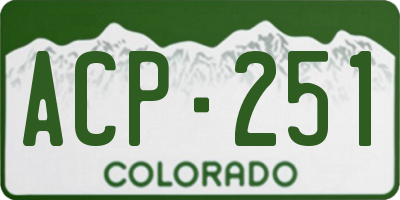 CO license plate ACP251