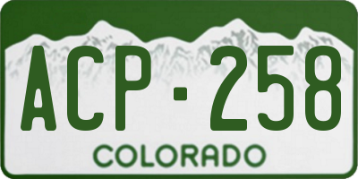 CO license plate ACP258