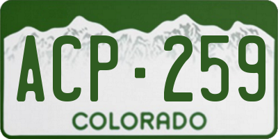 CO license plate ACP259