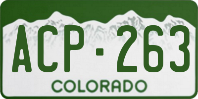 CO license plate ACP263