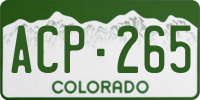 CO license plate ACP265