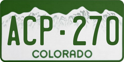 CO license plate ACP270