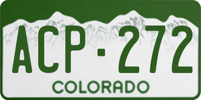 CO license plate ACP272