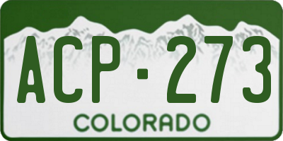 CO license plate ACP273