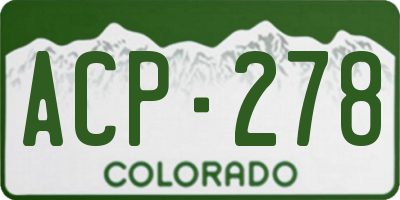 CO license plate ACP278