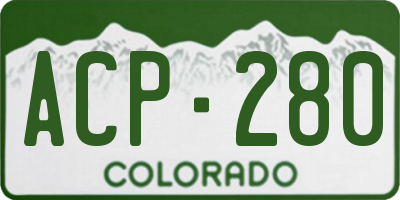 CO license plate ACP280