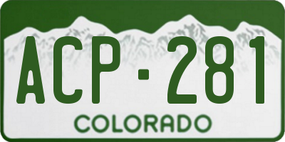 CO license plate ACP281