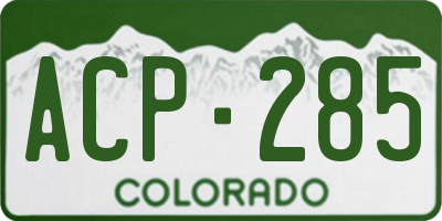 CO license plate ACP285