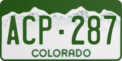 CO license plate ACP287