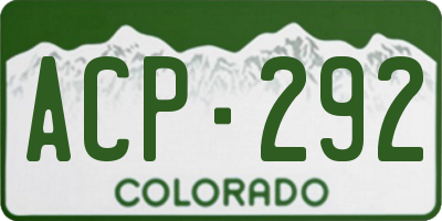 CO license plate ACP292