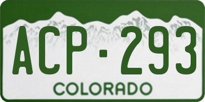 CO license plate ACP293