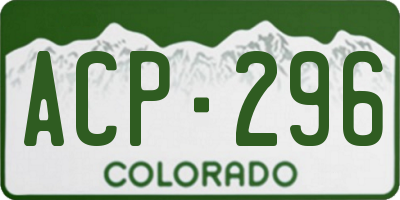 CO license plate ACP296