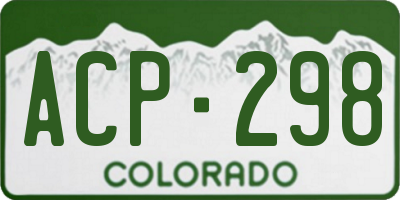 CO license plate ACP298