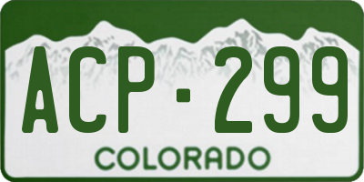 CO license plate ACP299