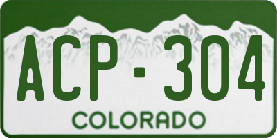 CO license plate ACP304