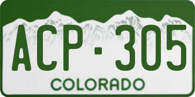 CO license plate ACP305