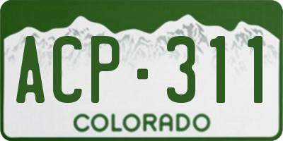 CO license plate ACP311