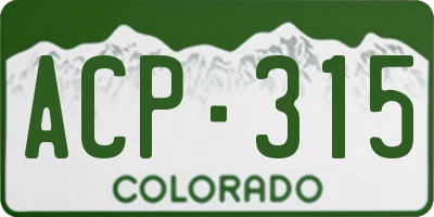 CO license plate ACP315