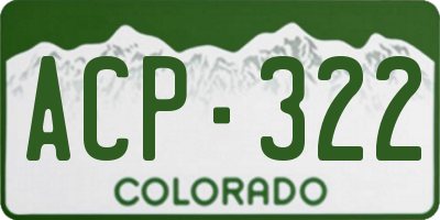 CO license plate ACP322