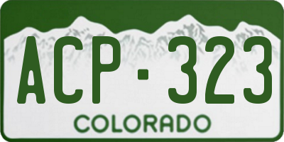 CO license plate ACP323
